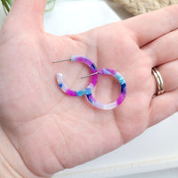 Purple Sky Mini Hoop Earrings