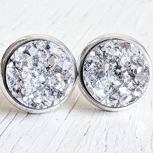 Druzy Studs in Silver 10mm